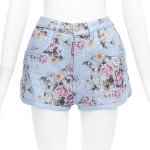 Dsquared2 Floral Quilted Cotton High Waisted Bloomer Shorts